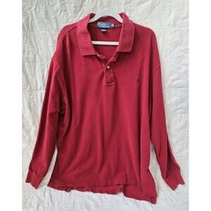 Polo By Ralph Lauren 2XB Big Shirt Burgundy Red Embroidered Logo 100% Cotton